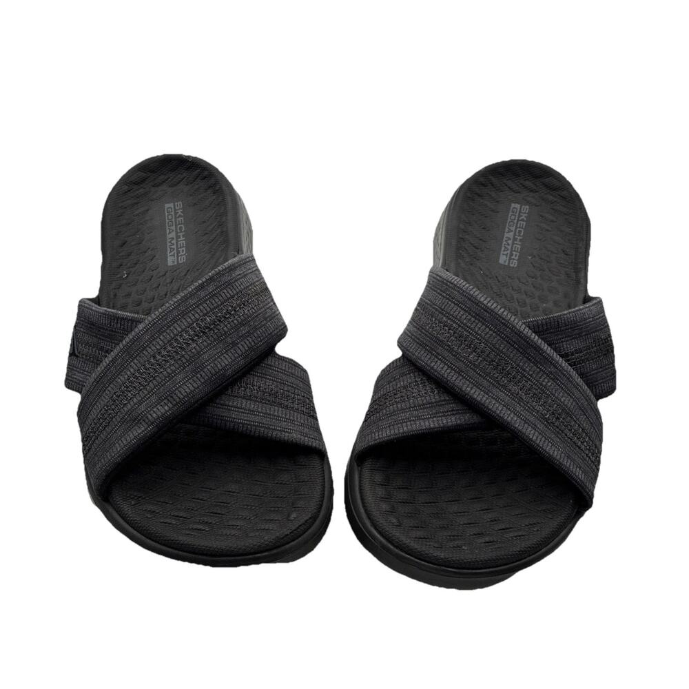 Skechers Goga Mat Women's Sz 6 Cushion Black Sandals